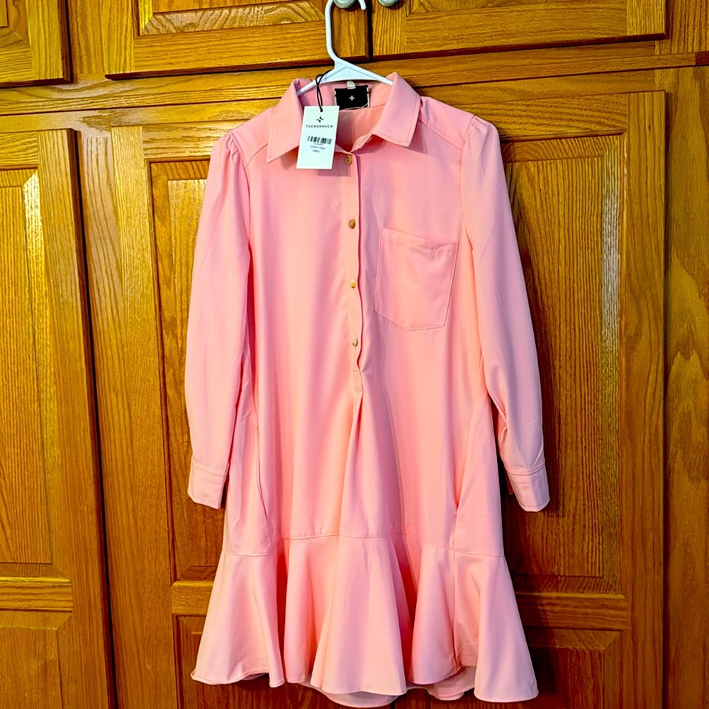 Tuckernuck crêpe Callahan dress color peach XS NEW WITH TAGS